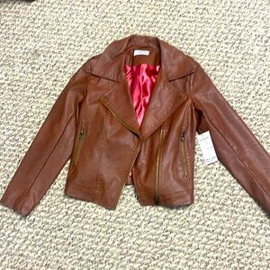 NWT Coffeeshop faux leather jacket- sooo cute!!